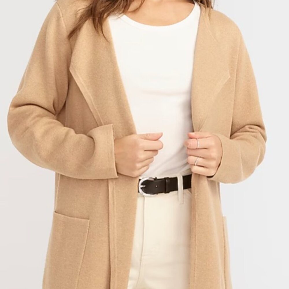 J.Crew Juliette Collarless Sweater-Blazer - Medium (Like New)
